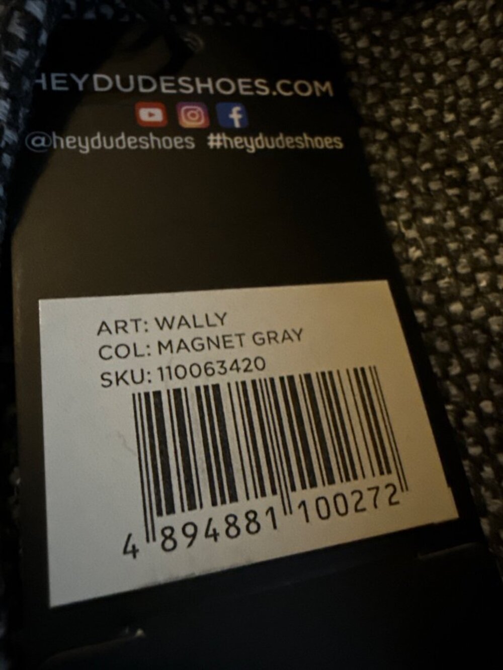 Hey Dude Men's Wally Shoes Magnet Black Grey 14 US 47 EU new with tags. - Picture 3 of 4